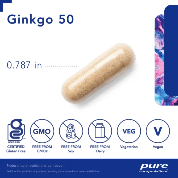 Ginkgo 50 - Pure Encapsulations (120 caps) - Image 3