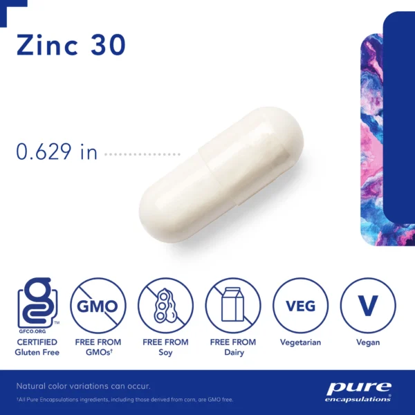 Zinc 30 - Pure Encapsulations (60 caps) - Image 3